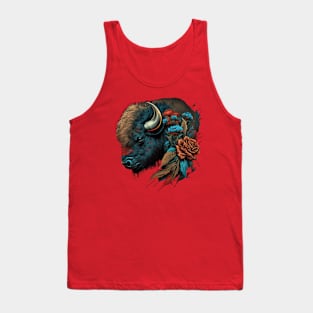 Cute Floral Bison Tank Top